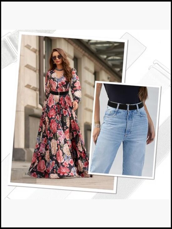 No Show Invisible Elastic Belt with Flat Buckle for Women Men main image 7